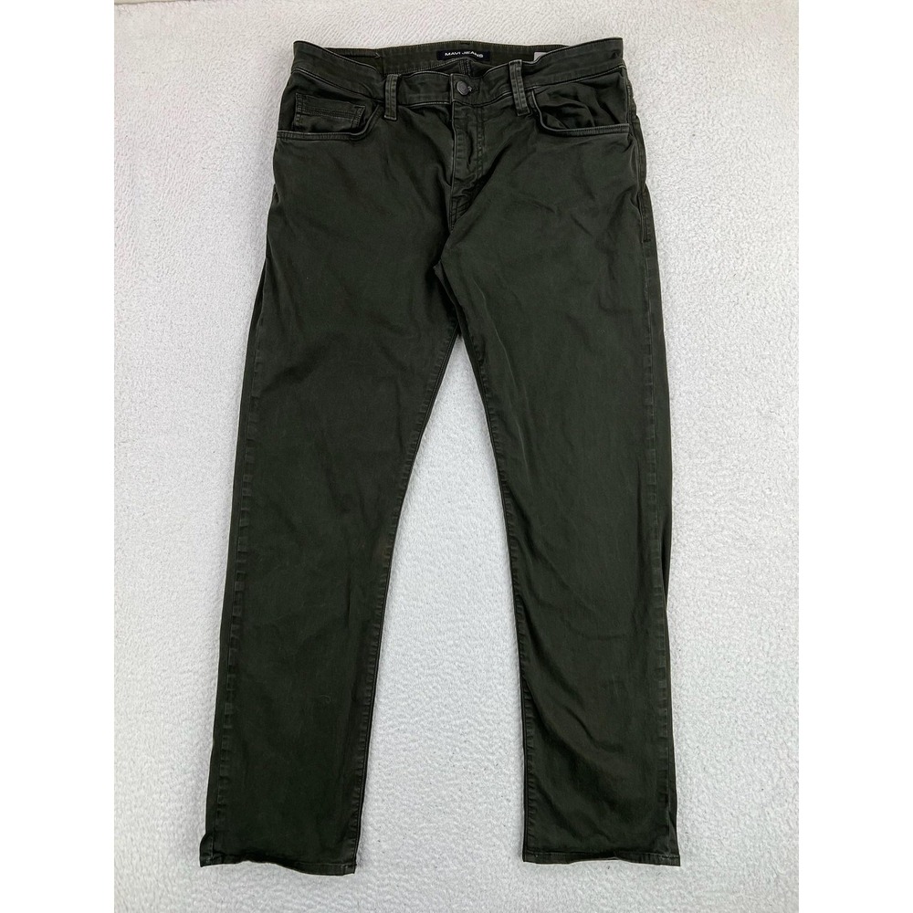 Mavi Zach Jeans Mens 34x32 Green Straight Stretch Dark Wash Denim Pants Casual